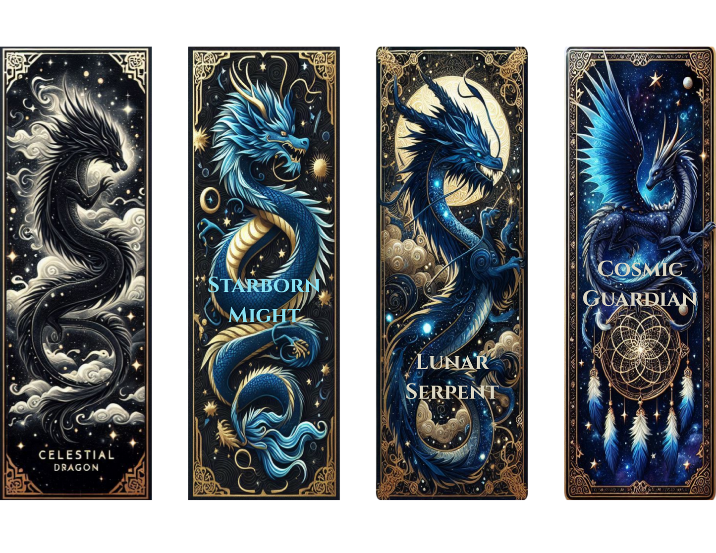 Celestial Dragon Fantasy Bookmark Set (4 Pack) – by Talon & Tome