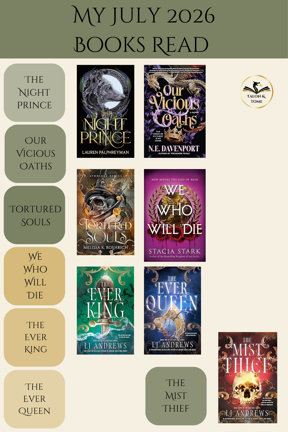 July 2026 Reading Wrap-Up: 7 Fantasy and Romantasy Books I Read