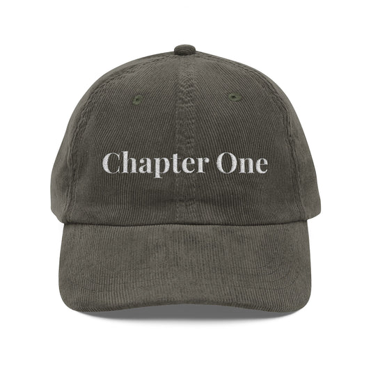 Chapter One Embroidered Corduroy Cap — Vintage Rust Baseball Hat