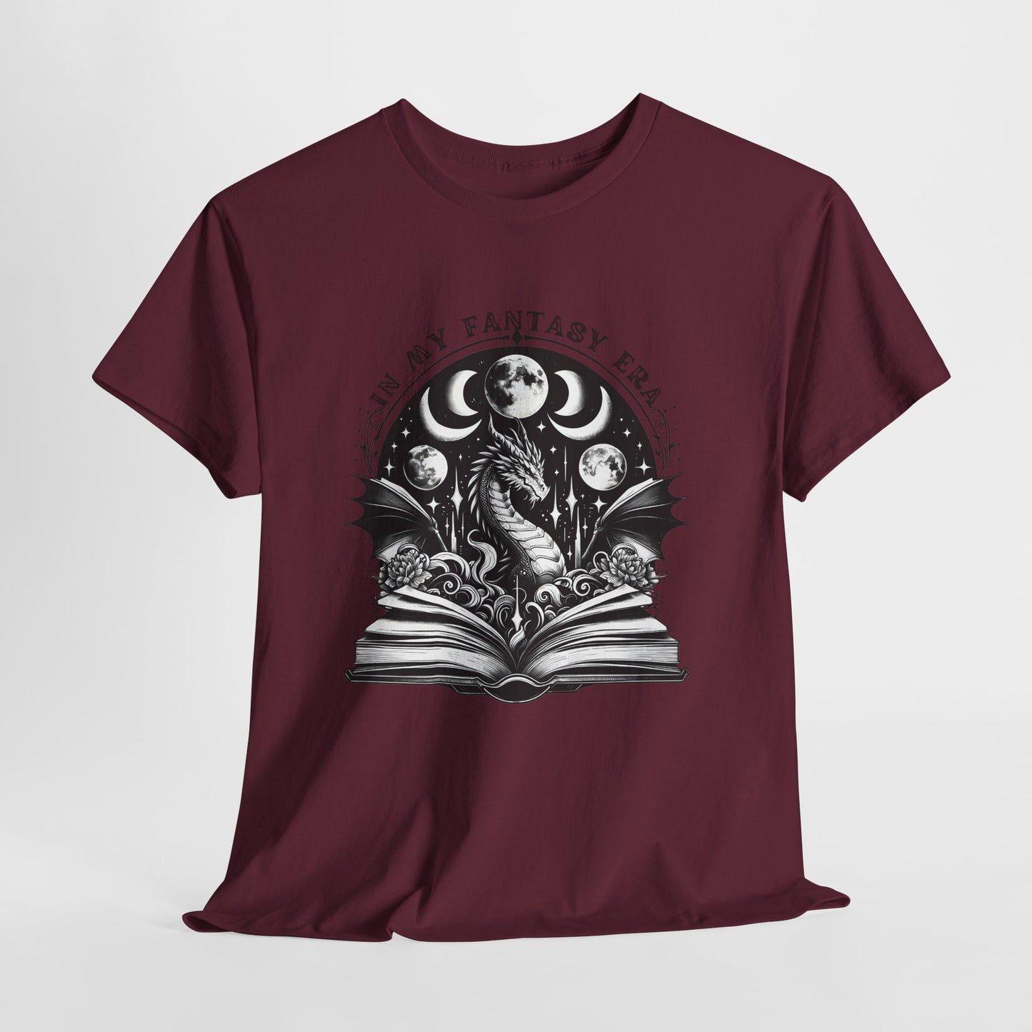 Fantasy Book Dragon Tee — "In My Fantasy Era" Graphic T-Shirt