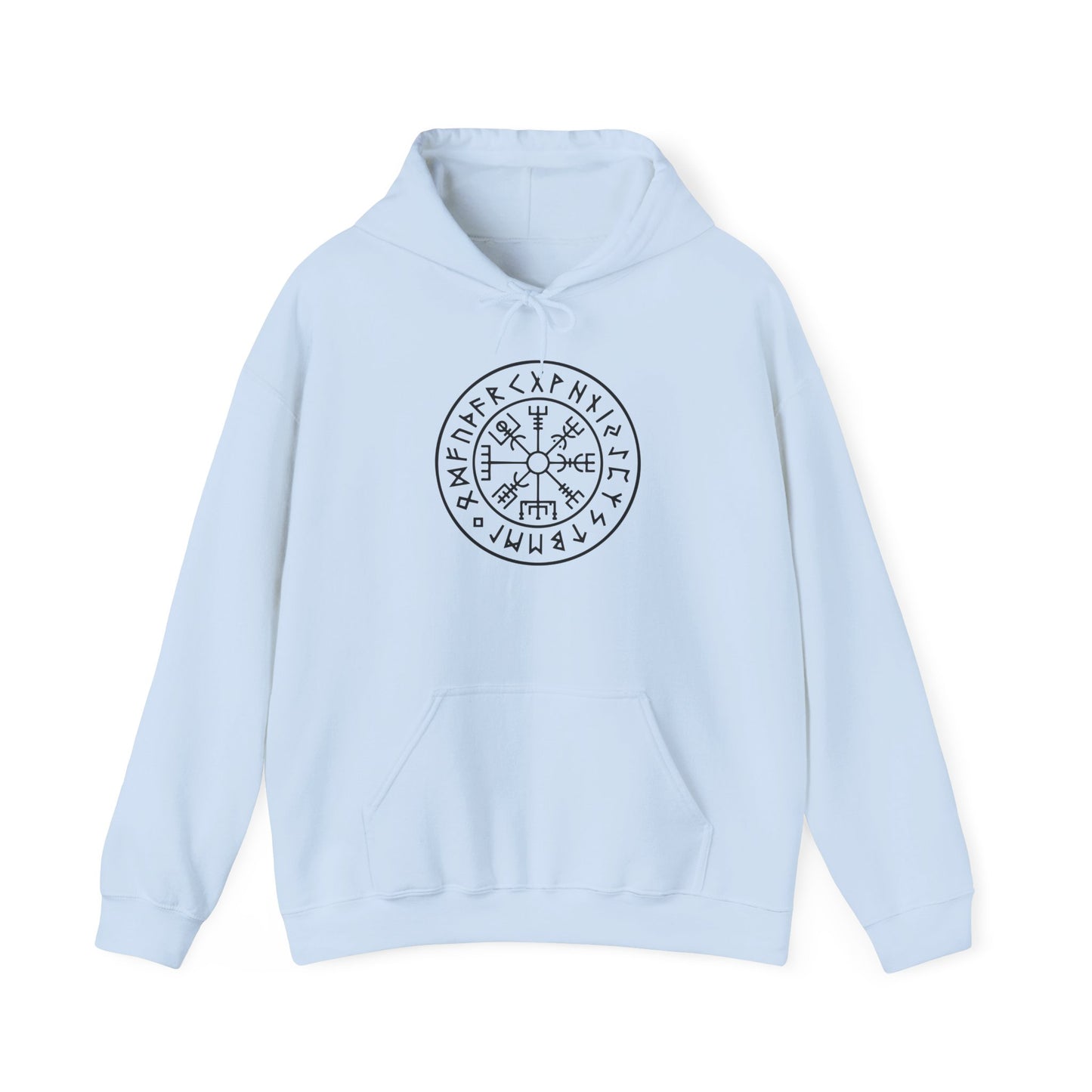 Vegvísir Rune Compass Hoodie – Norse Protection Symbol Pullover