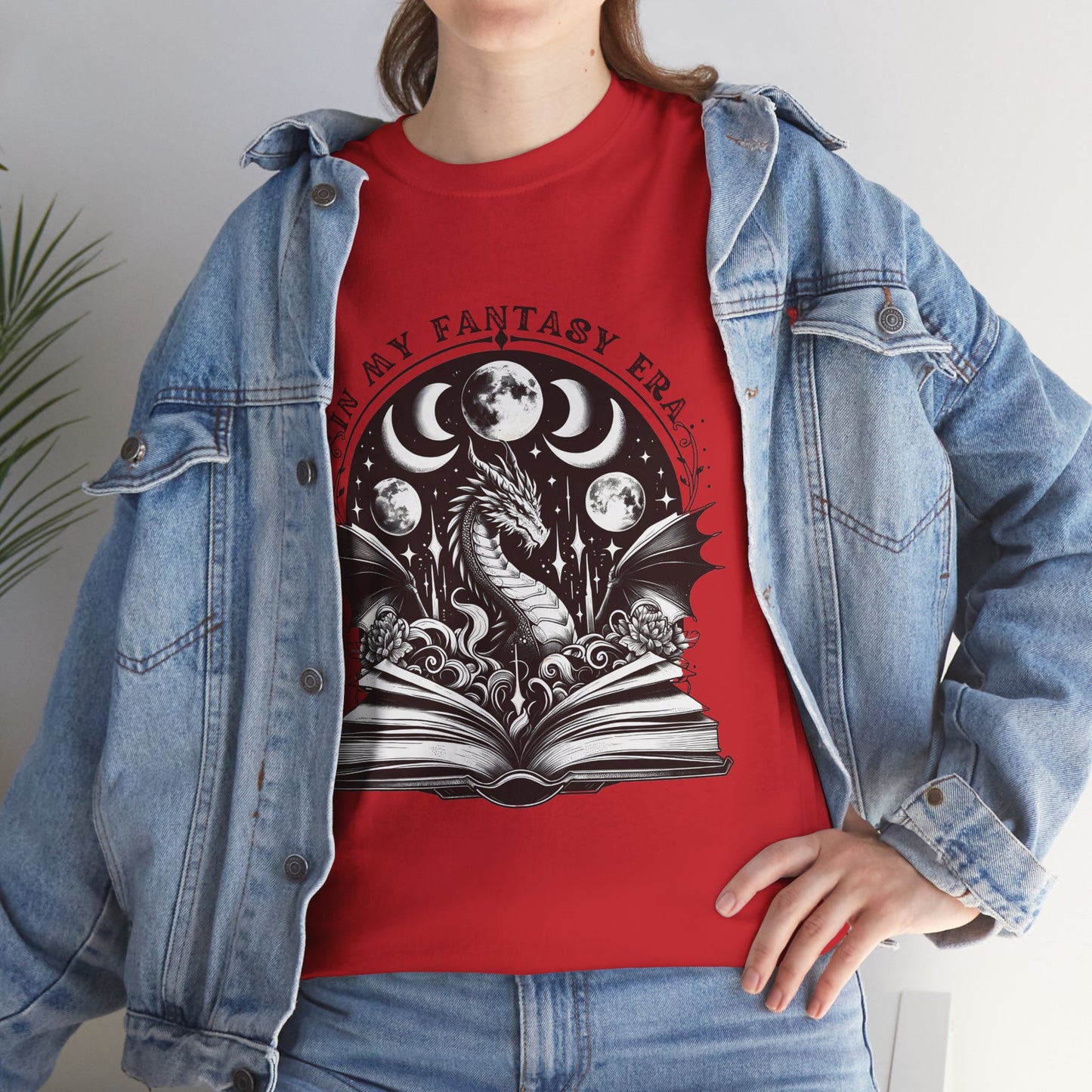 Fantasy Book Dragon Tee — "In My Fantasy Era" Graphic T-Shirt