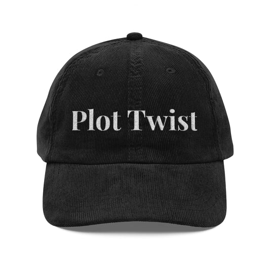 Plot Twist Embroidered Corduroy Cap — Vintage Rust Dad Hat