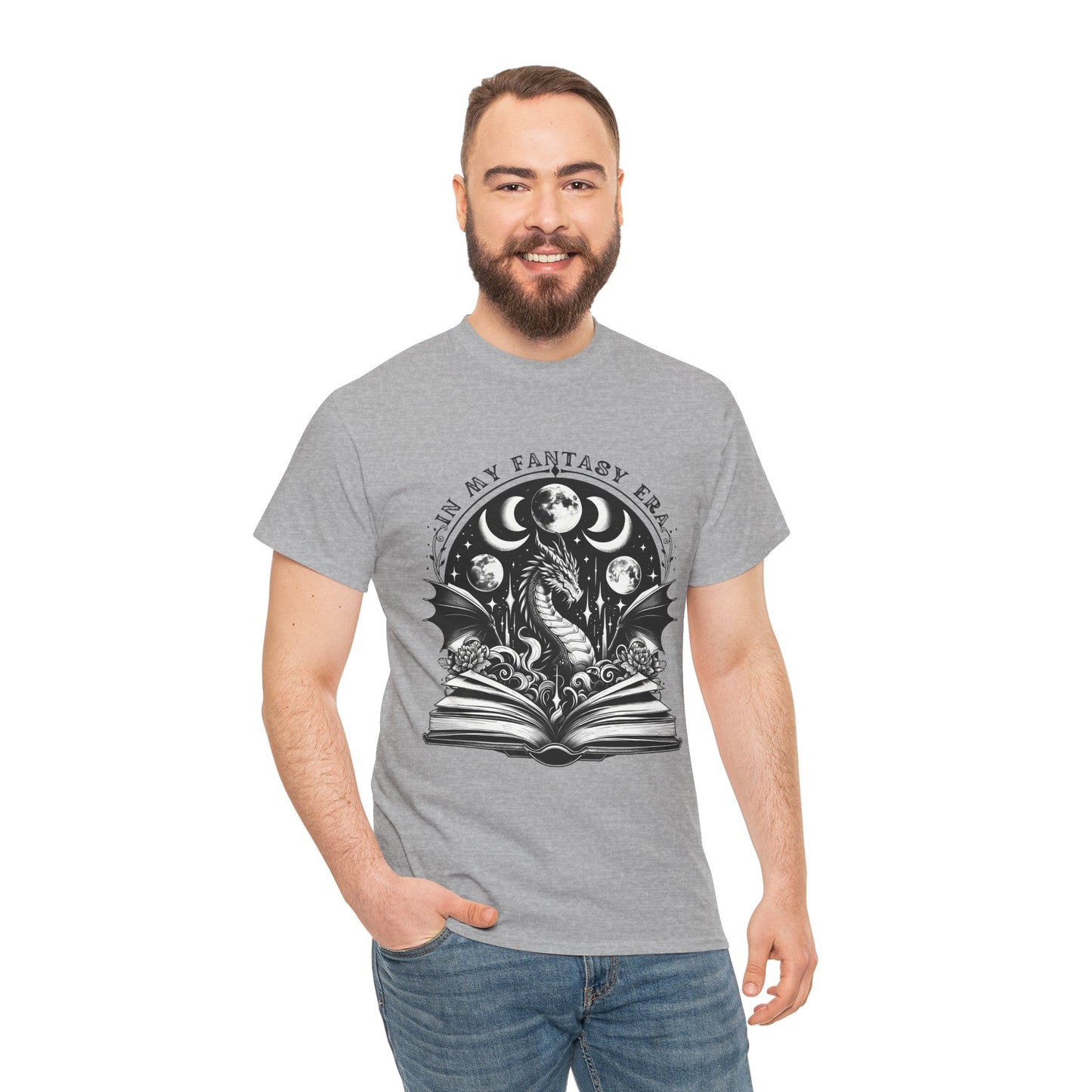Fantasy Book Dragon Tee — "In My Fantasy Era" Graphic T-Shirt