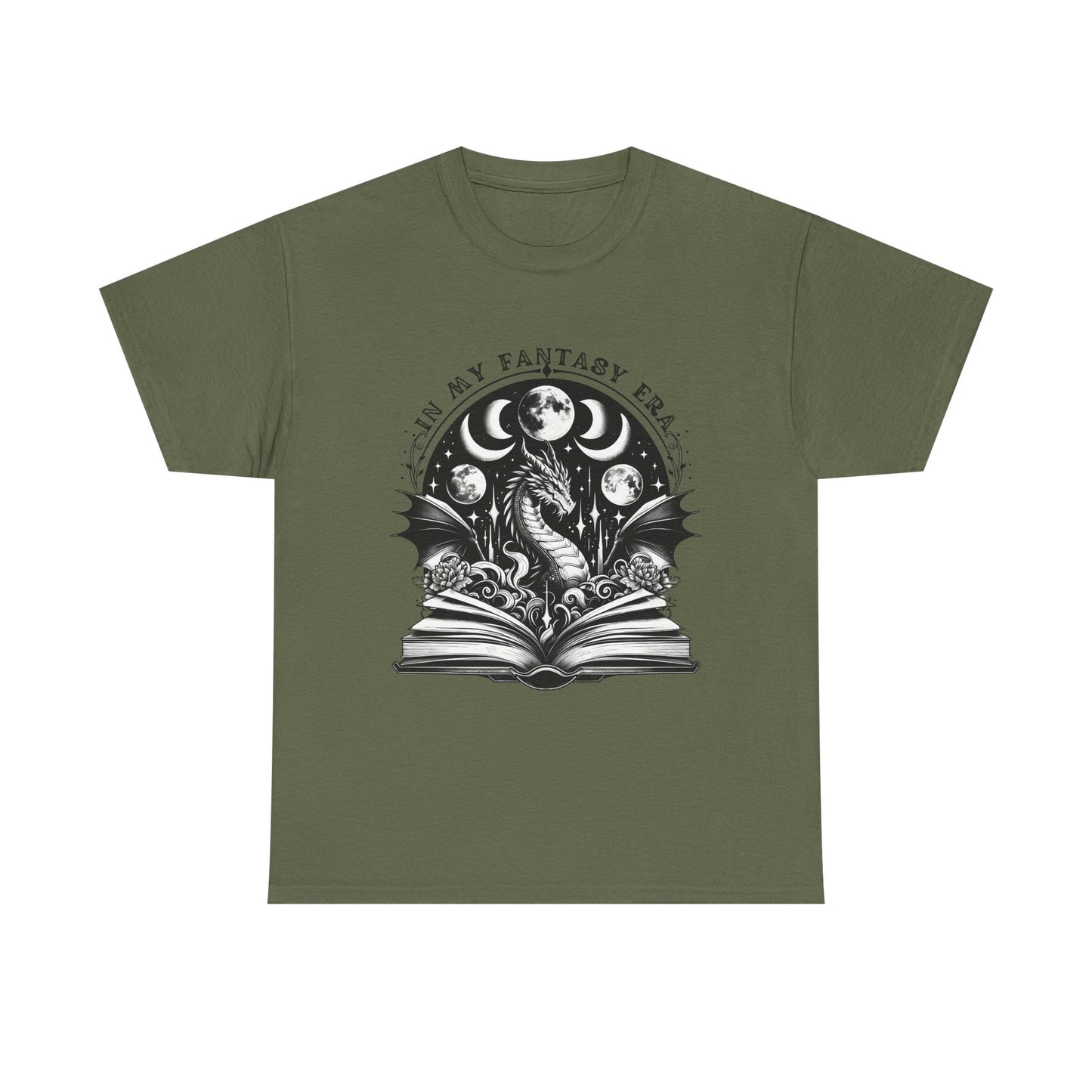 Fantasy Book Dragon Tee — "In My Fantasy Era" Graphic T-Shirt