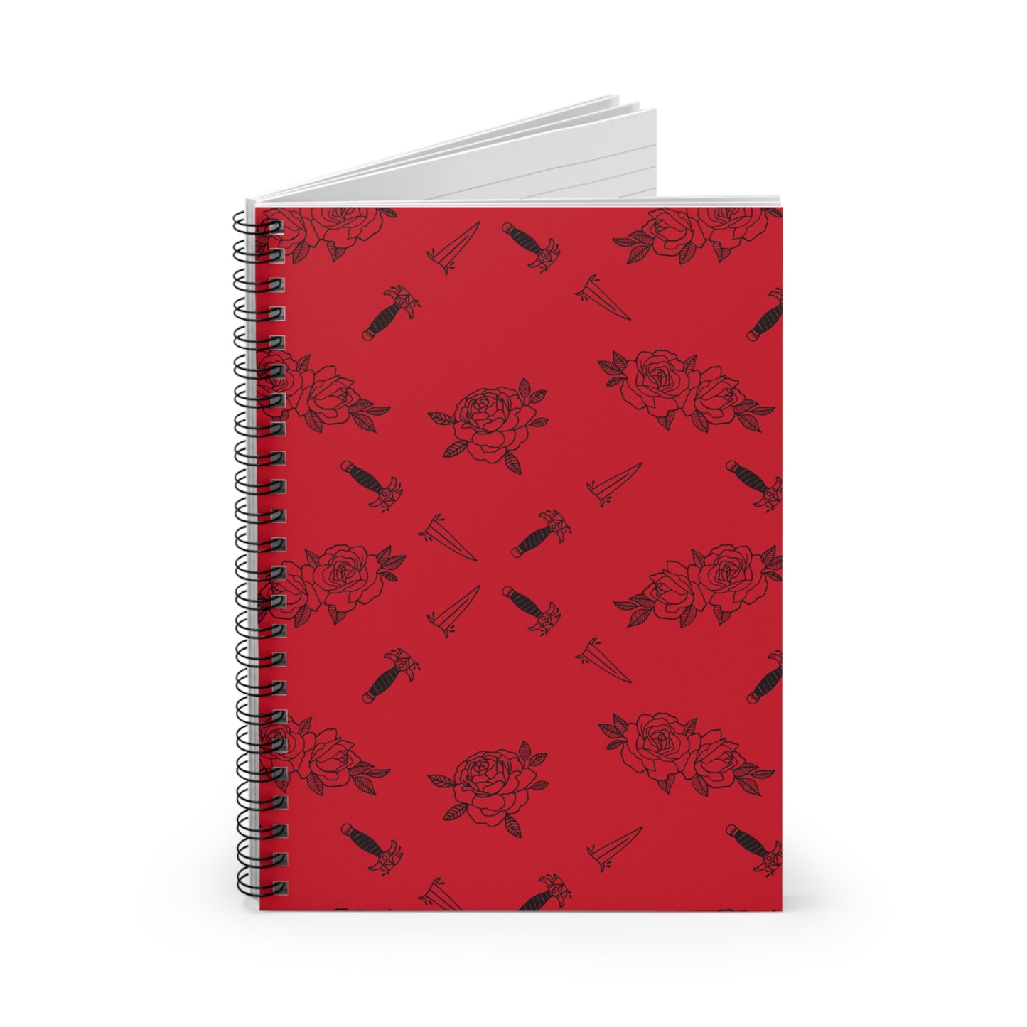 Roses & Daggers Fantasy Journal – Romantasy Spiral Notebook Inspired by From Blood and Ash