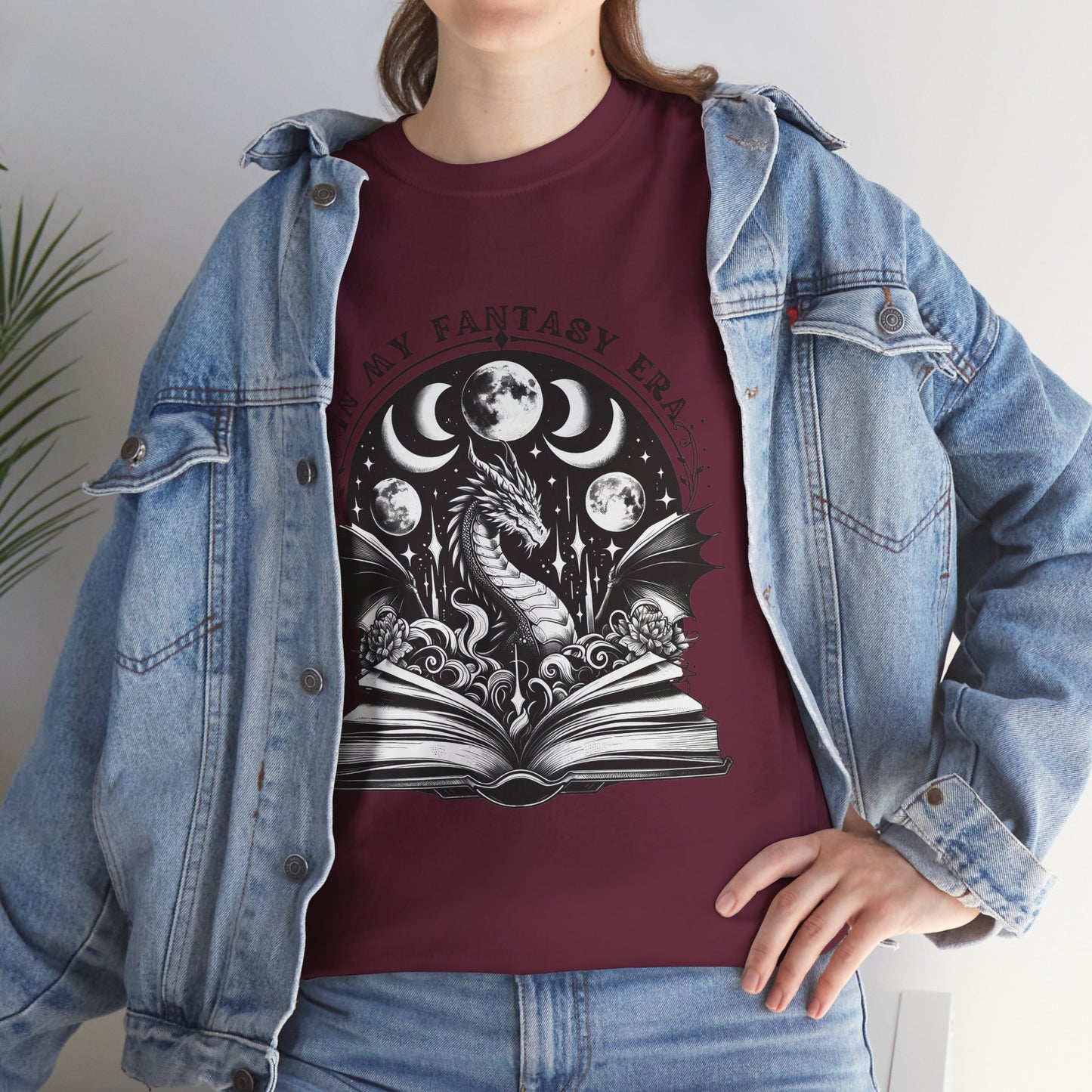 Fantasy Book Dragon Tee — "In My Fantasy Era" Graphic T-Shirt