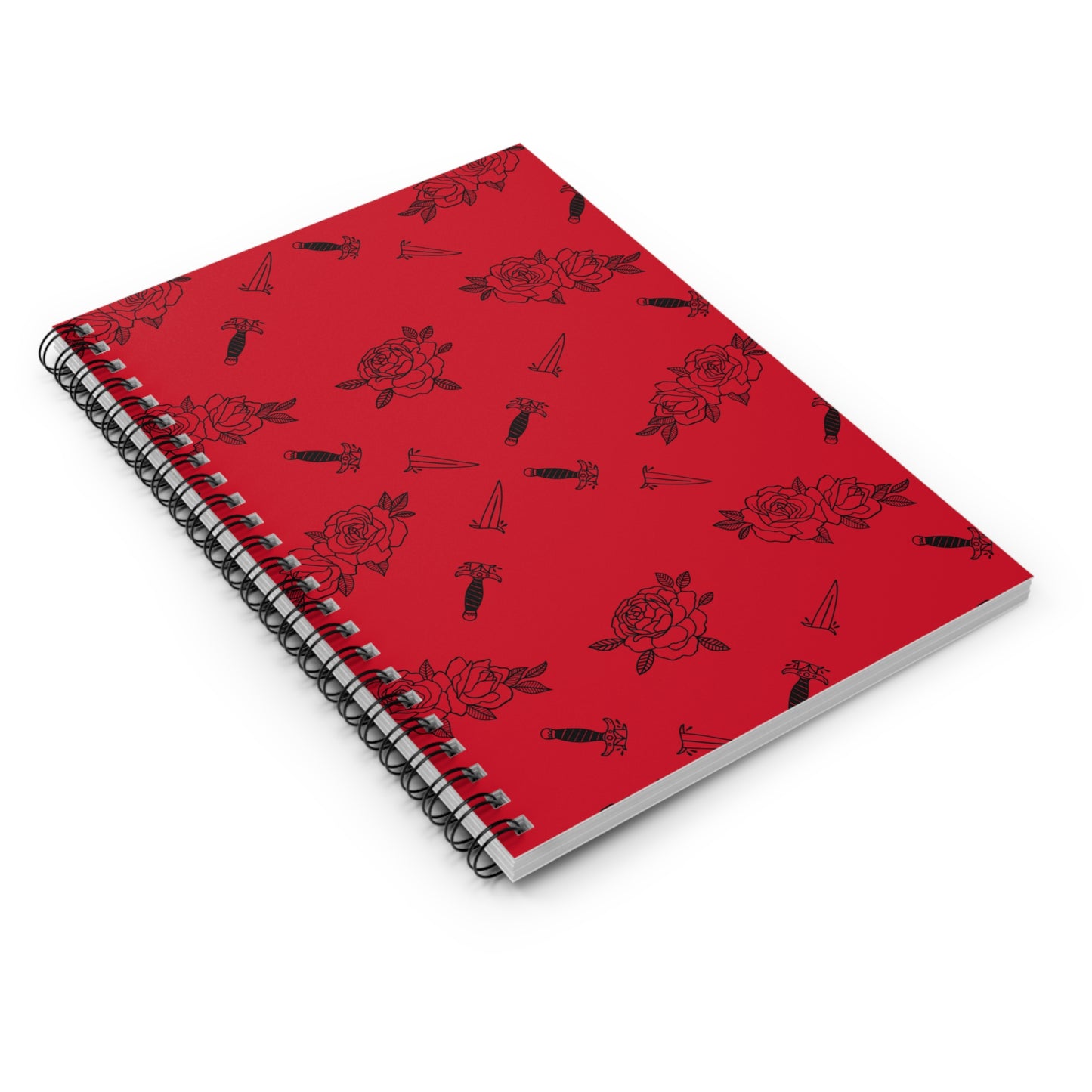 Roses & Daggers Fantasy Journal – Romantasy Spiral Notebook Inspired by From Blood and Ash