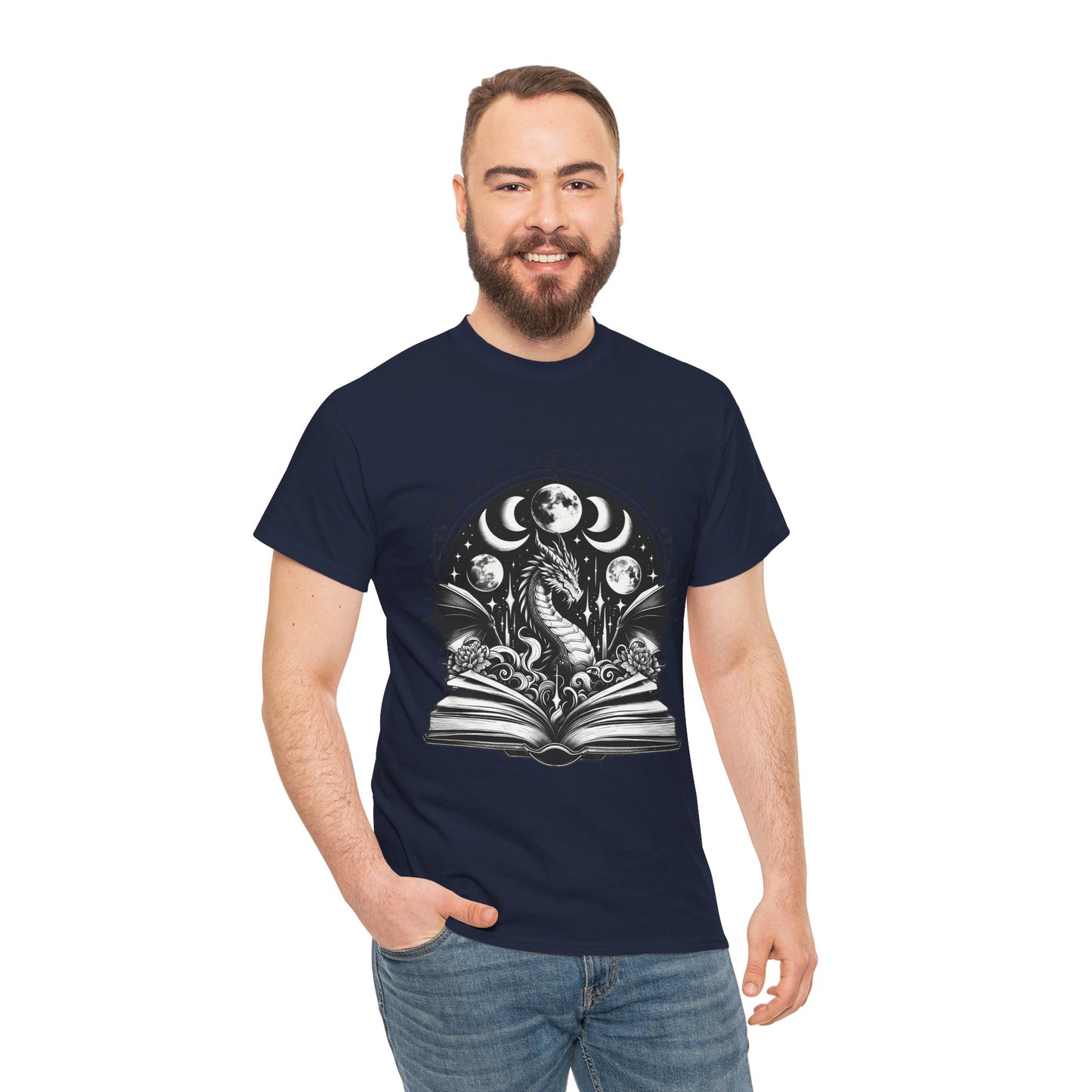 Fantasy Book Dragon Tee — "In My Fantasy Era" Graphic T-Shirt