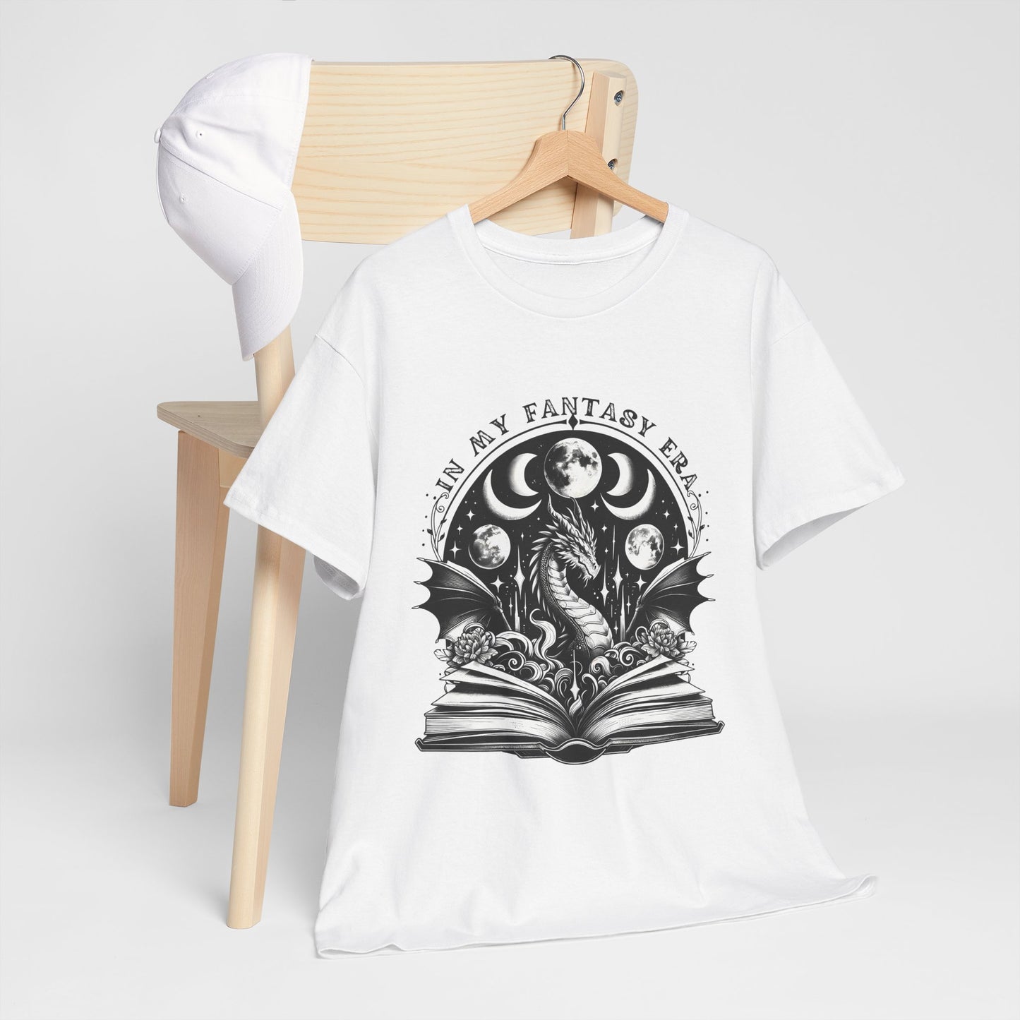 Fantasy Book Dragon Tee — "In My Fantasy Era" Graphic T-Shirt