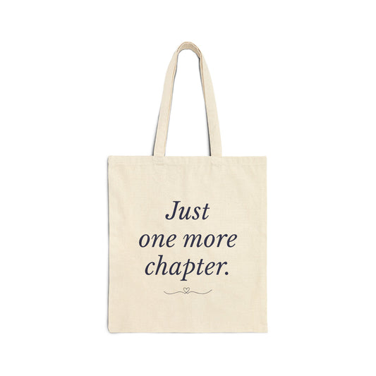 “Just One More Chapter” Literary Cotton Canvas Tote Bag