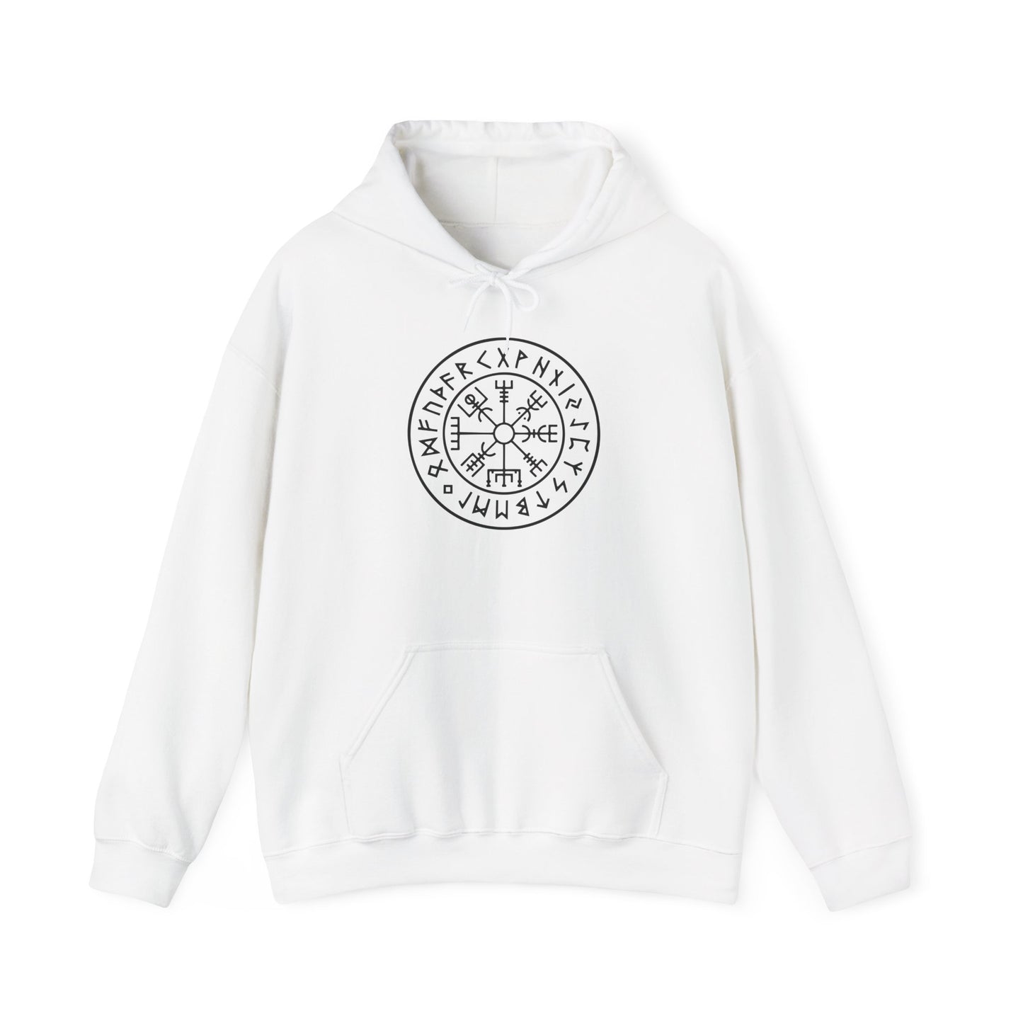 Vegvísir Rune Compass Hoodie – Norse Protection Symbol Pullover