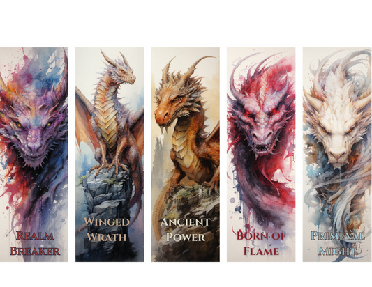 Ancient Power Dragon Fantasy Bookmark Set (5 Pack) – by Talon & Tome