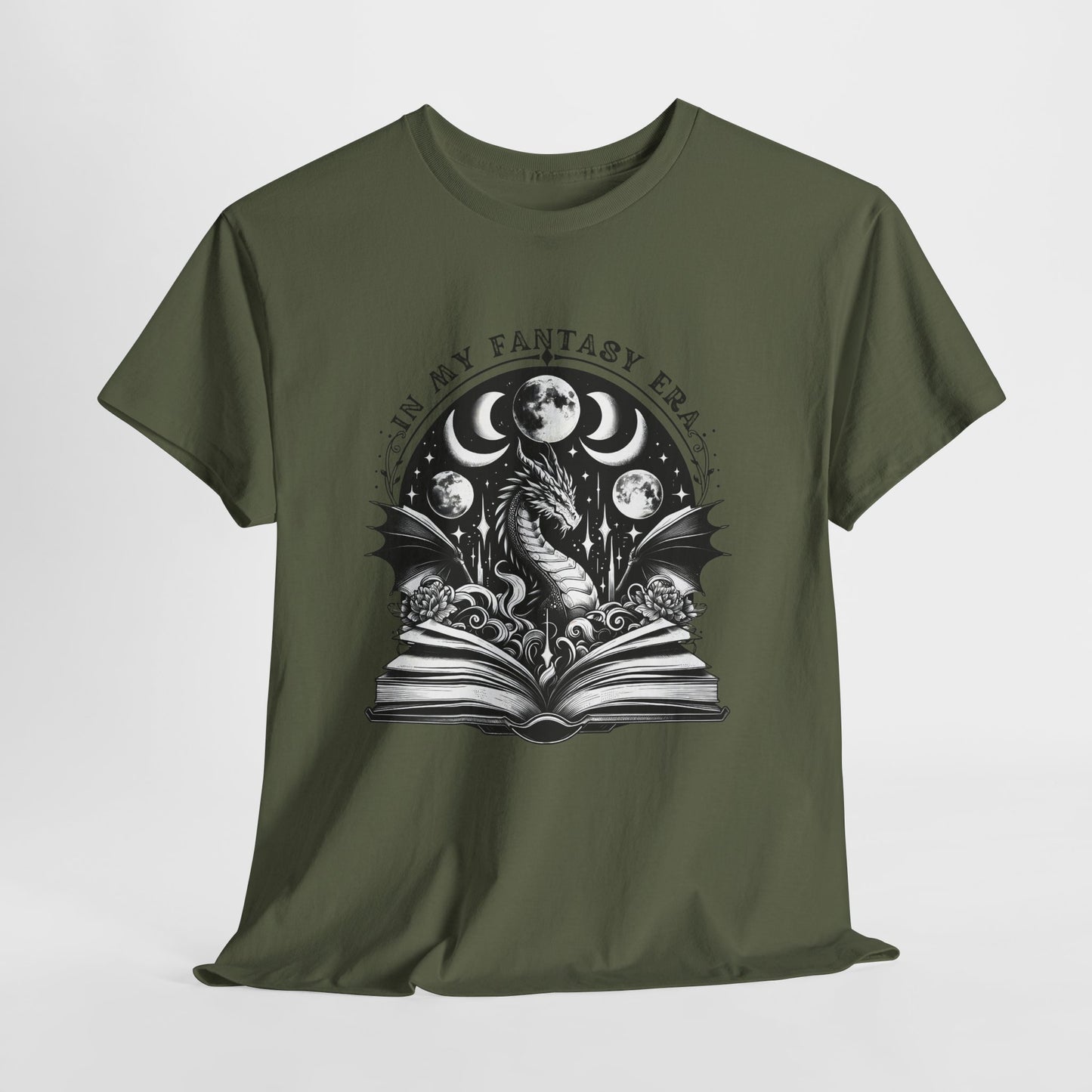 Fantasy Book Dragon Tee — "In My Fantasy Era" Graphic T-Shirt