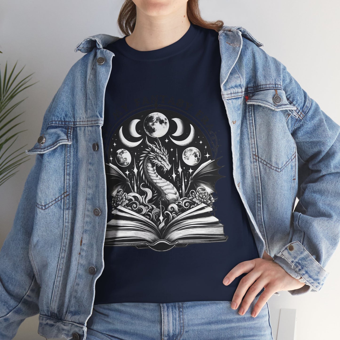 Fantasy Book Dragon Tee — "In My Fantasy Era" Graphic T-Shirt