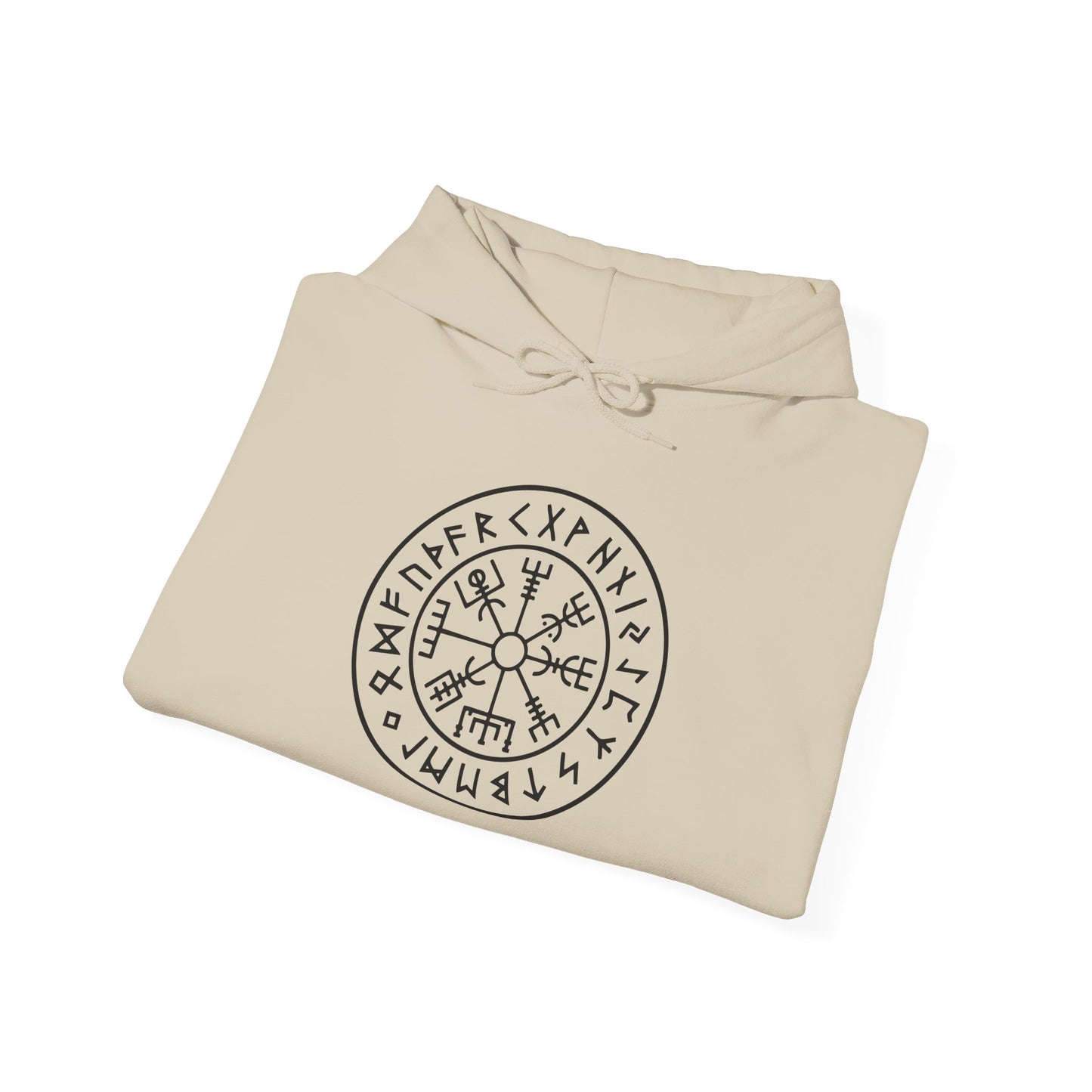 Vegvísir Rune Compass Hoodie – Norse Protection Symbol Pullover