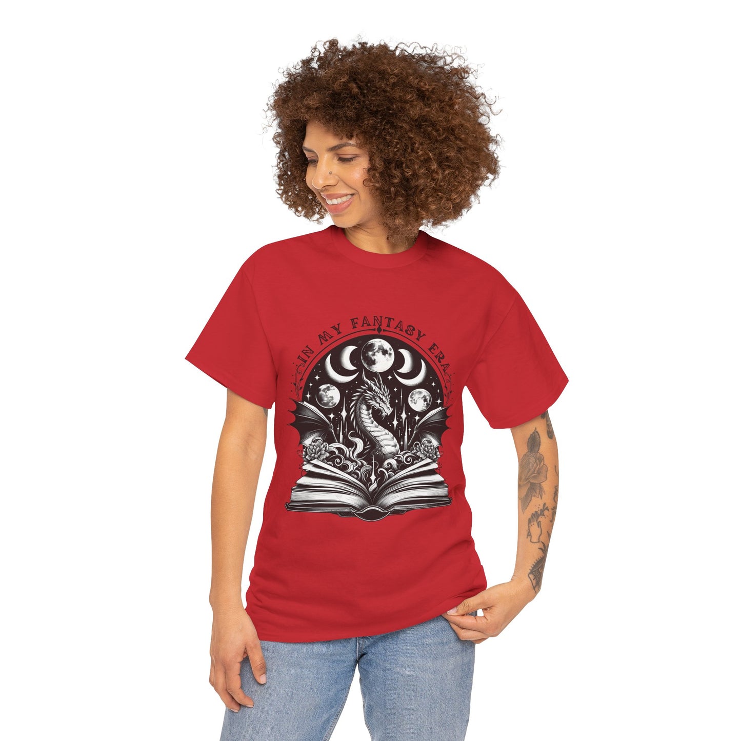 Fantasy Book Dragon Tee — "In My Fantasy Era" Graphic T-Shirt