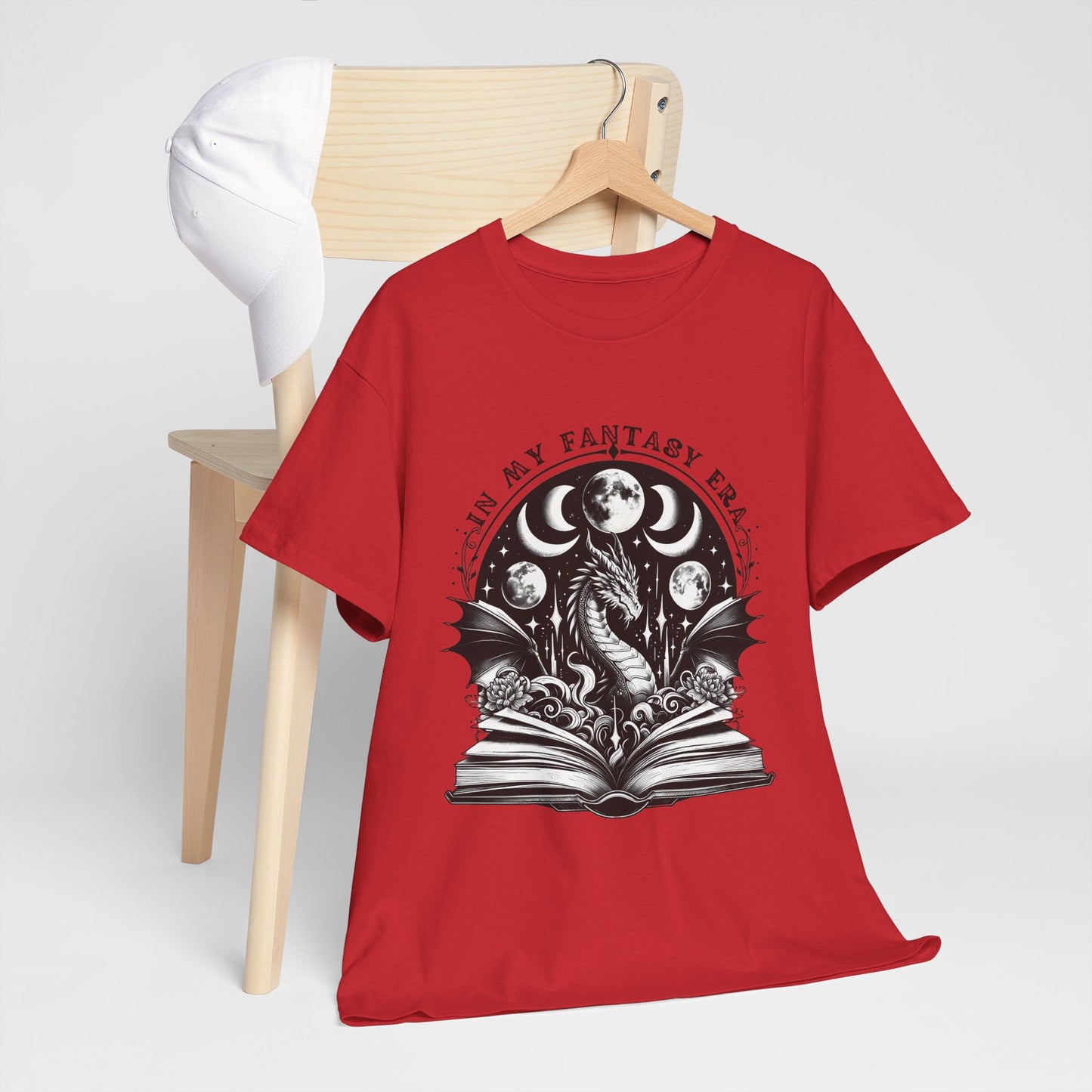 Fantasy Book Dragon Tee — "In My Fantasy Era" Graphic T-Shirt