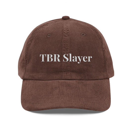 TBR Slayer Corduroy Cap — Vintage Embroidered Baseball Hat