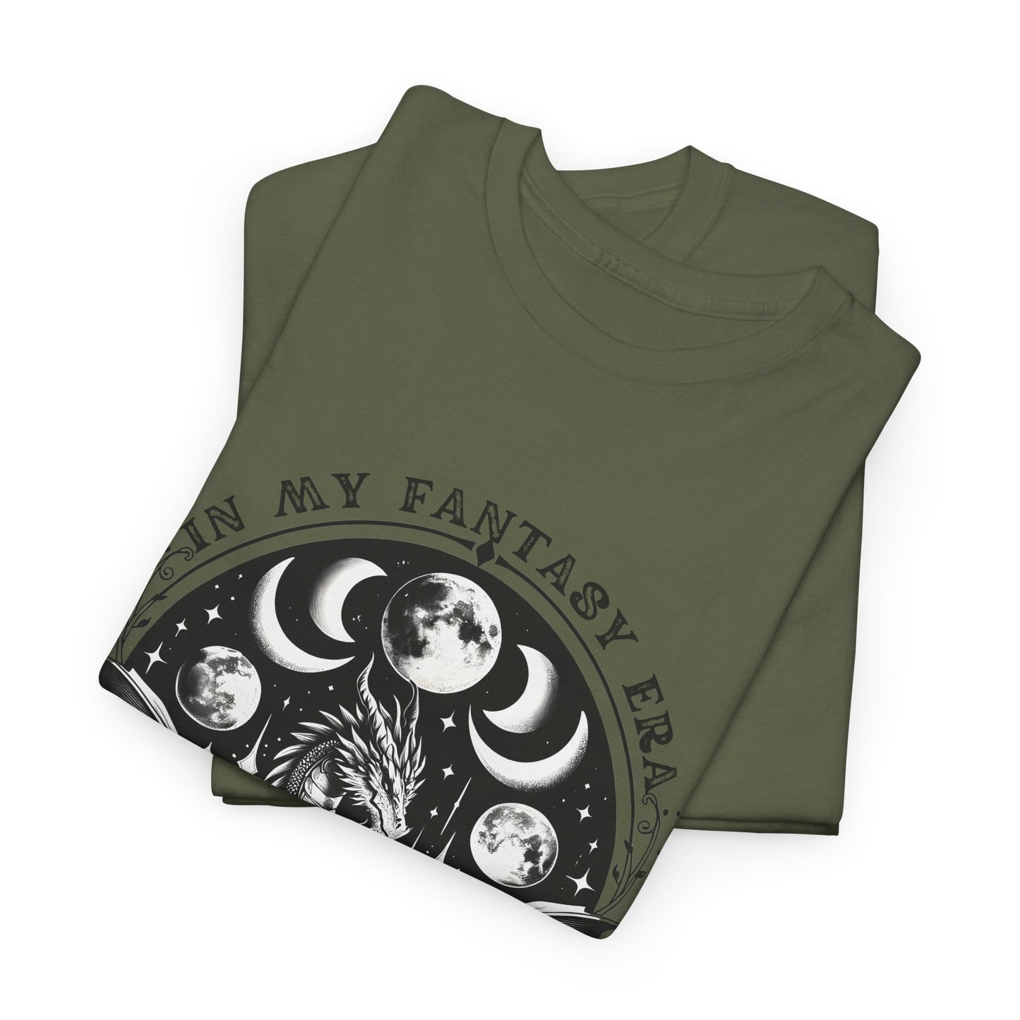 Fantasy Book Dragon Tee — "In My Fantasy Era" Graphic T-Shirt