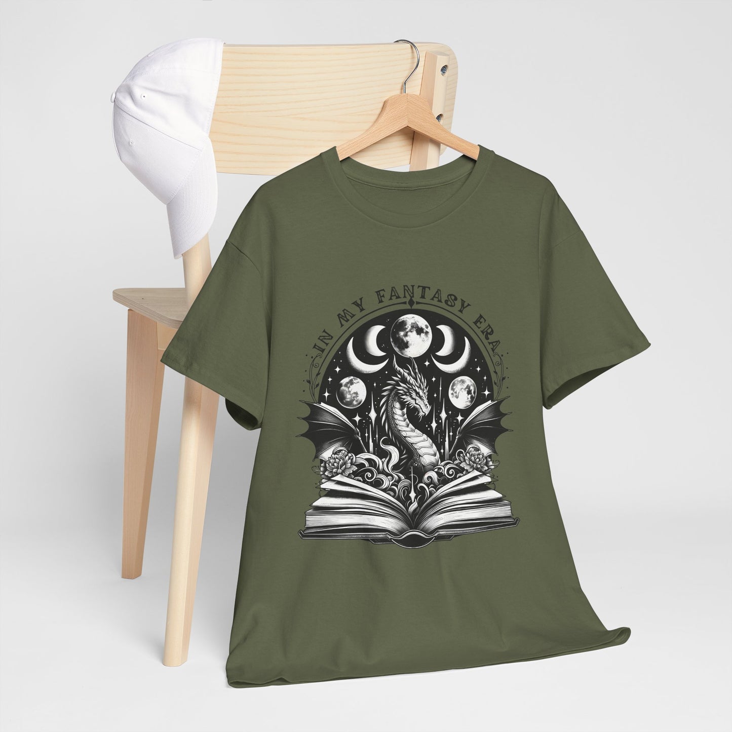 Fantasy Book Dragon Tee — "In My Fantasy Era" Graphic T-Shirt