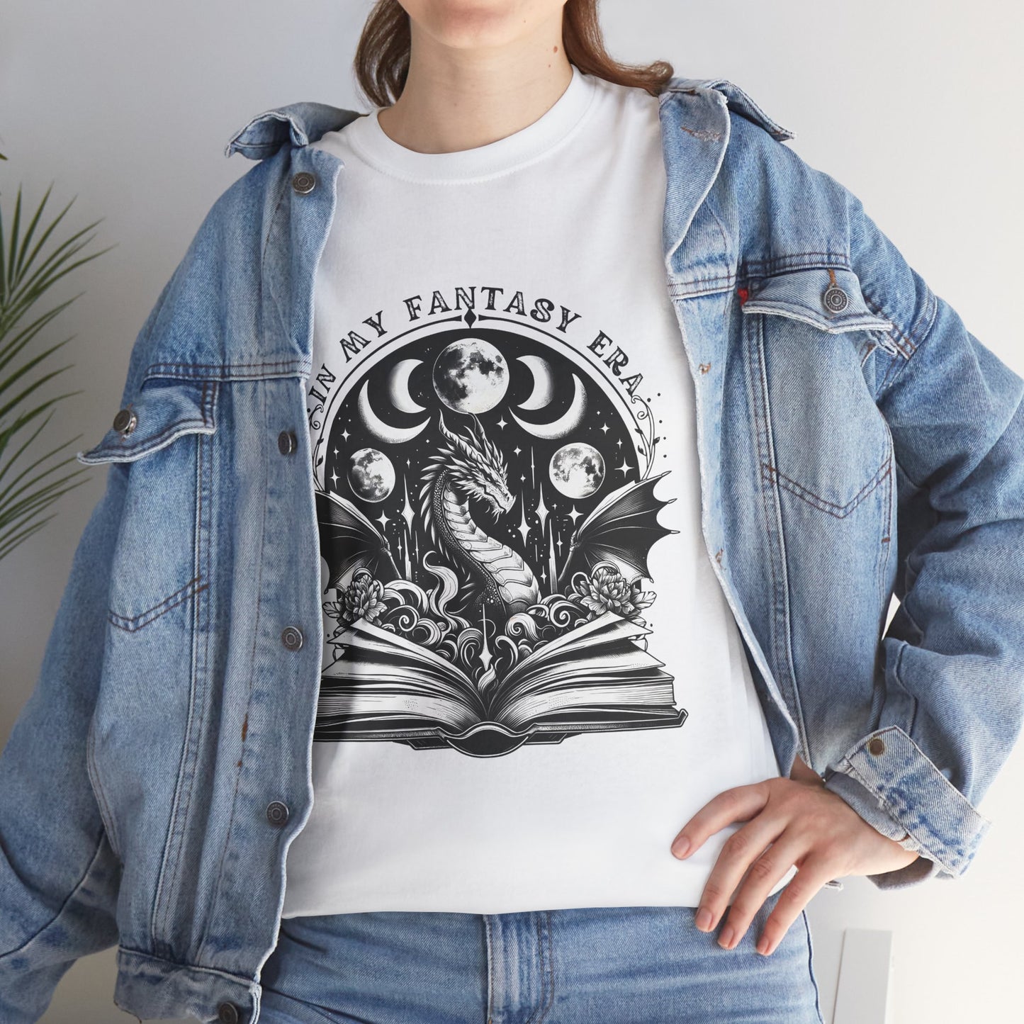 Fantasy Book Dragon Tee — "In My Fantasy Era" Graphic T-Shirt