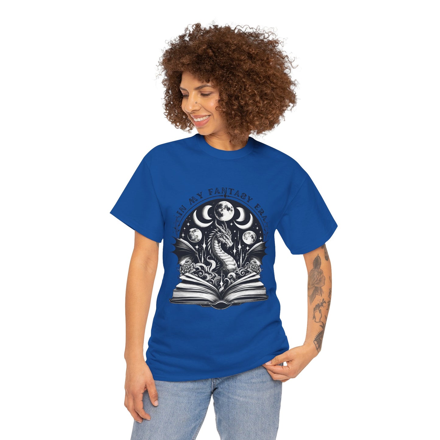 Fantasy Book Dragon Tee — "In My Fantasy Era" Graphic T-Shirt