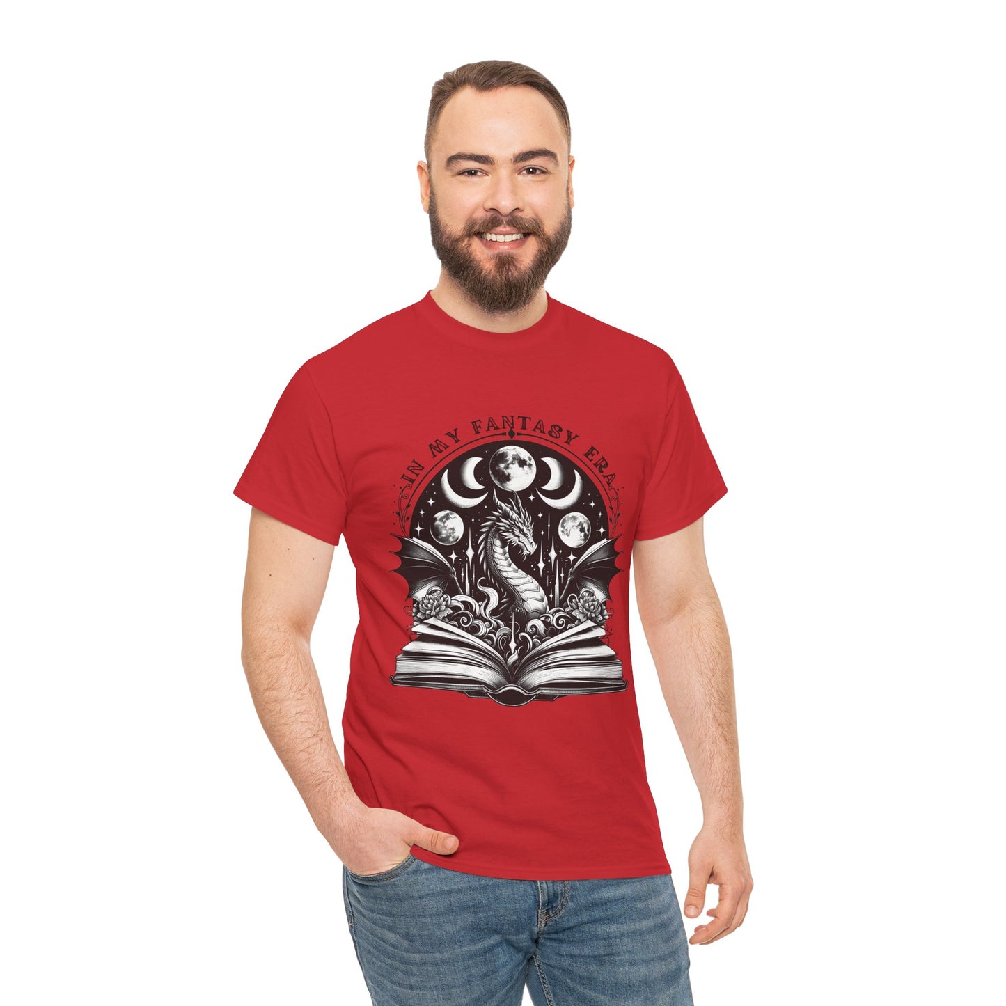 Fantasy Book Dragon Tee — "In My Fantasy Era" Graphic T-Shirt