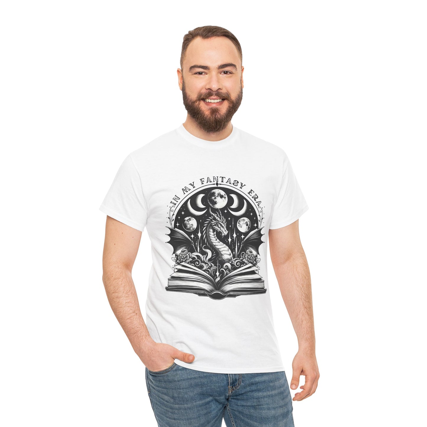 Fantasy Book Dragon Tee — "In My Fantasy Era" Graphic T-Shirt