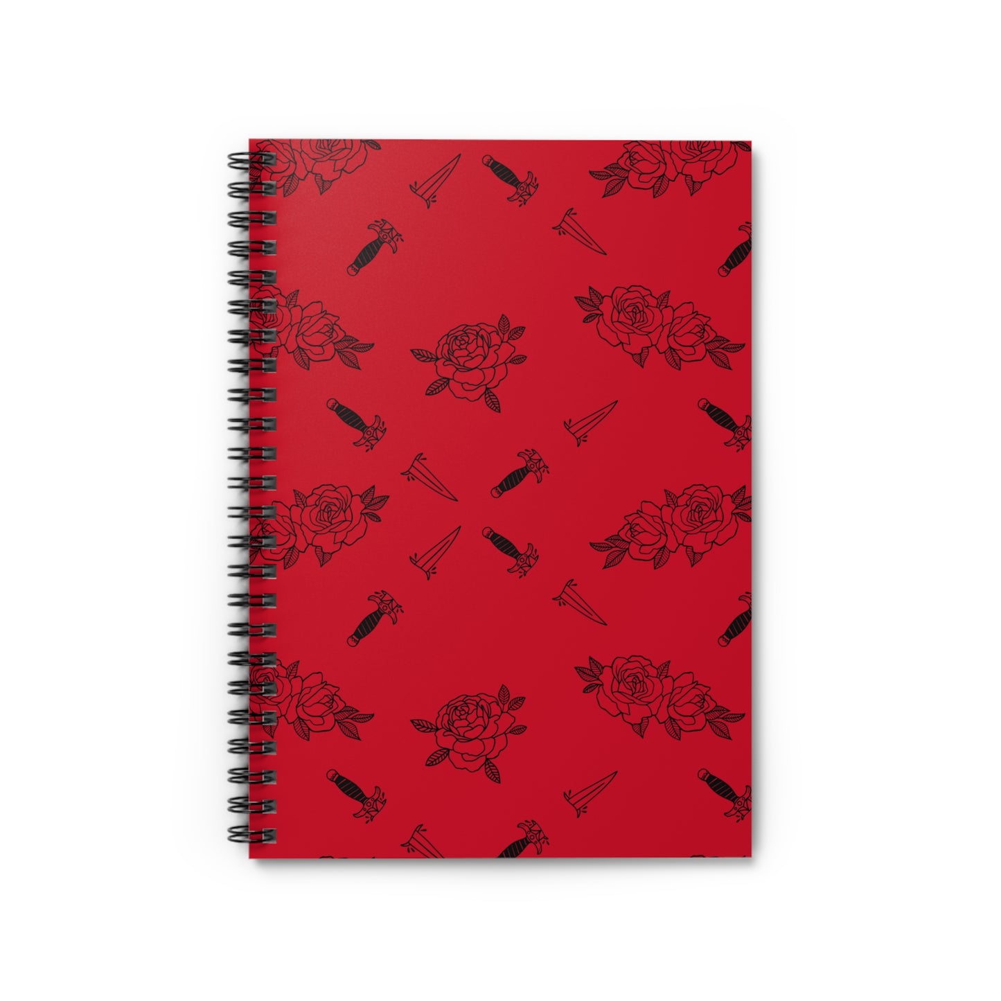 Roses & Daggers Fantasy Journal – Romantasy Spiral Notebook Inspired by From Blood and Ash