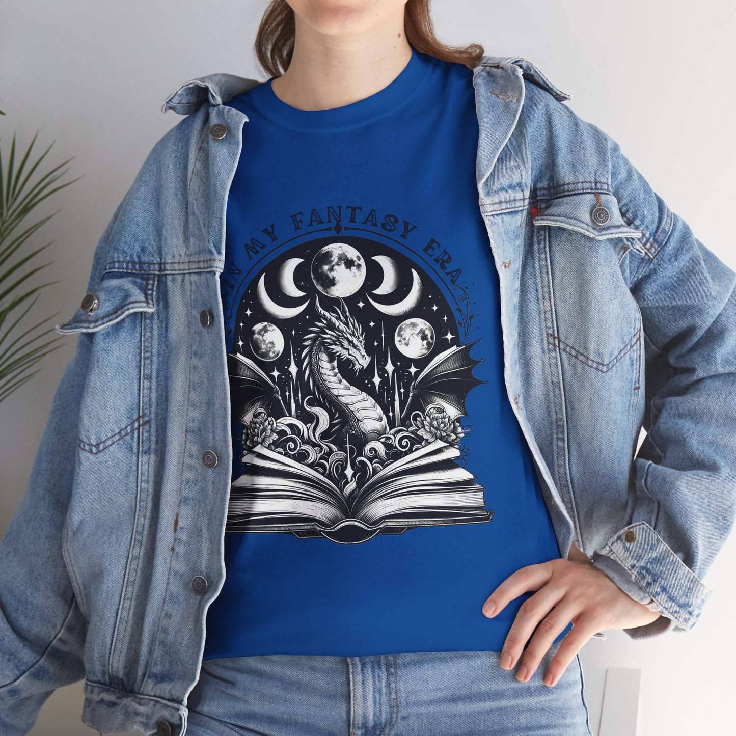 Fantasy Book Dragon Tee — "In My Fantasy Era" Graphic T-Shirt