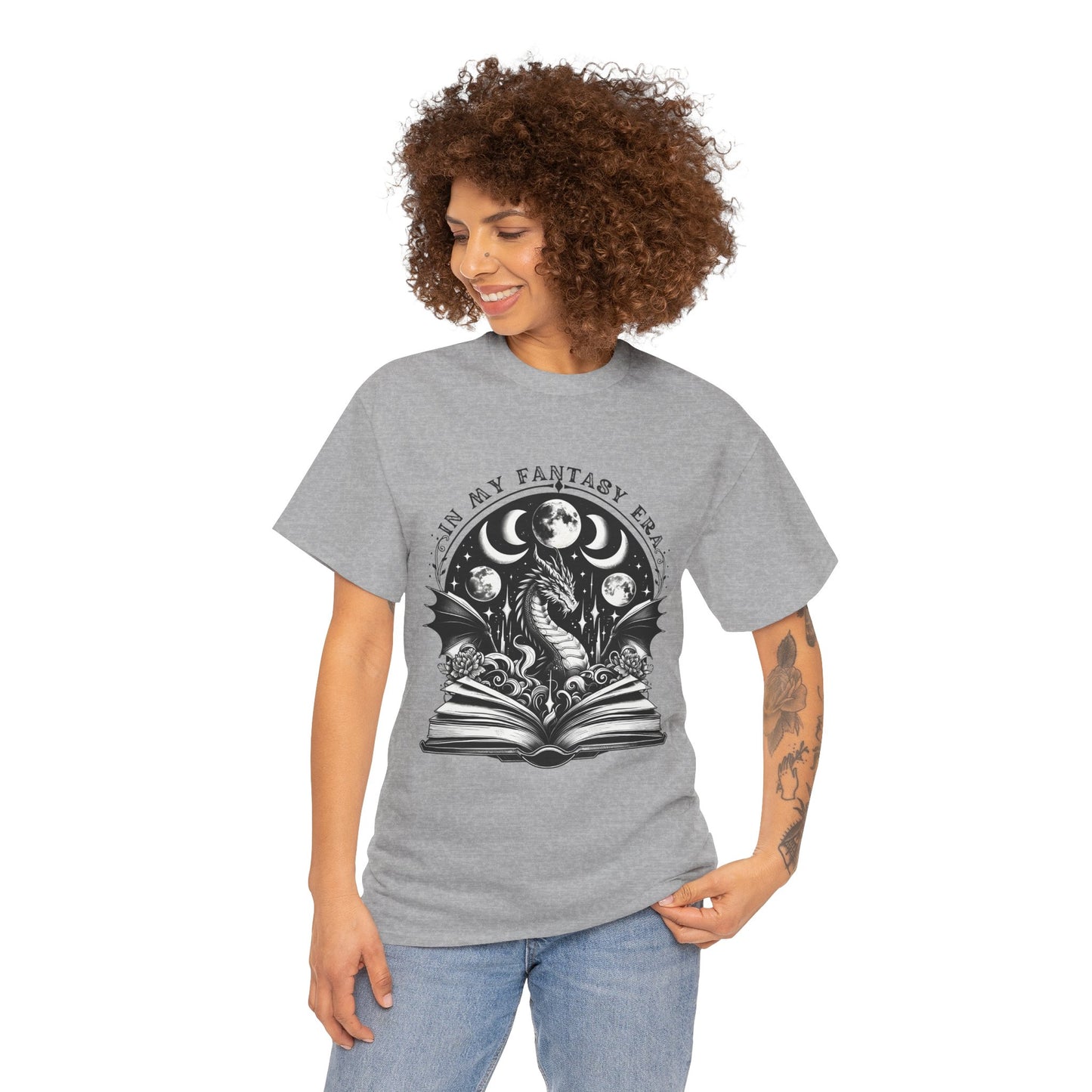 Fantasy Book Dragon Tee — "In My Fantasy Era" Graphic T-Shirt