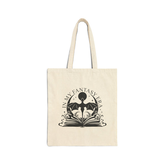 “In My Fantasy Era” Canvas Tote Bag, Bookish Romantasy Reader Tote, Fantasy Book Lover's Cotton Canvas Tote Bag, Eco-Friendly Grocery Bag, Gift for Readers, Bookish Tote, Literary Tote