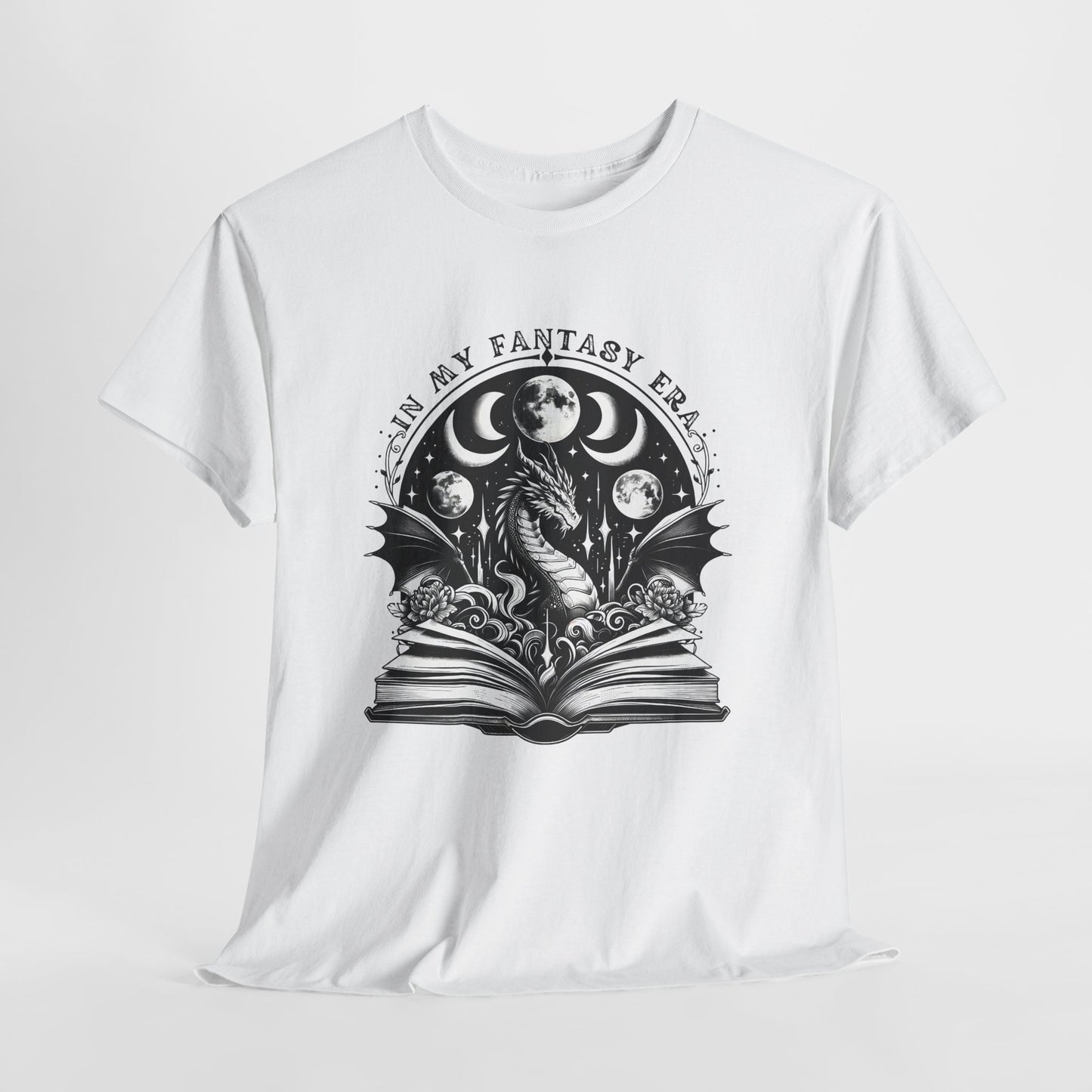 Fantasy Book Dragon Tee — "In My Fantasy Era" Graphic T-Shirt