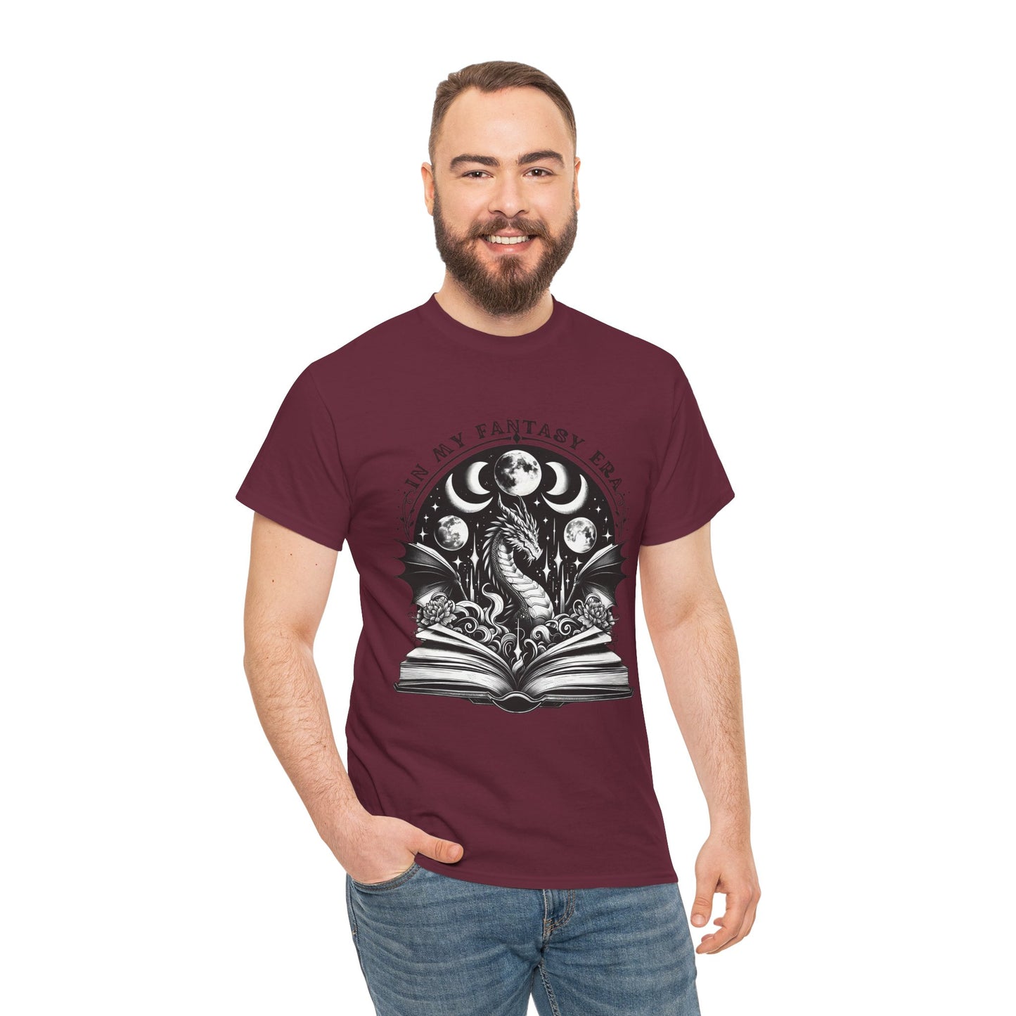 Fantasy Book Dragon Tee — "In My Fantasy Era" Graphic T-Shirt
